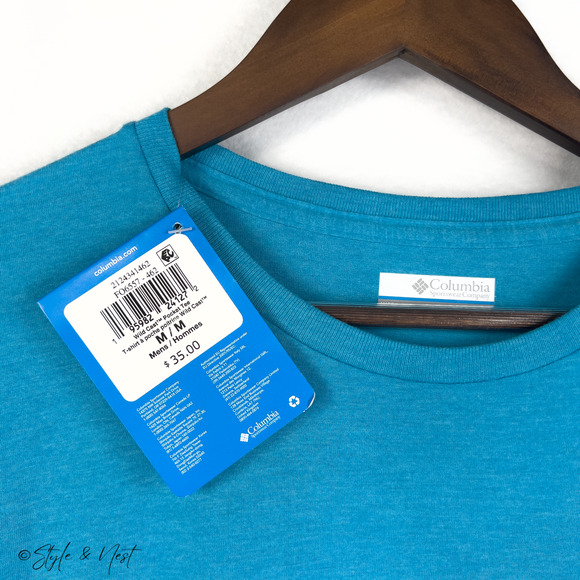 Columbia Wild Cast Pocket Tee Fish Retro Size Medium - Picture 3 of 6